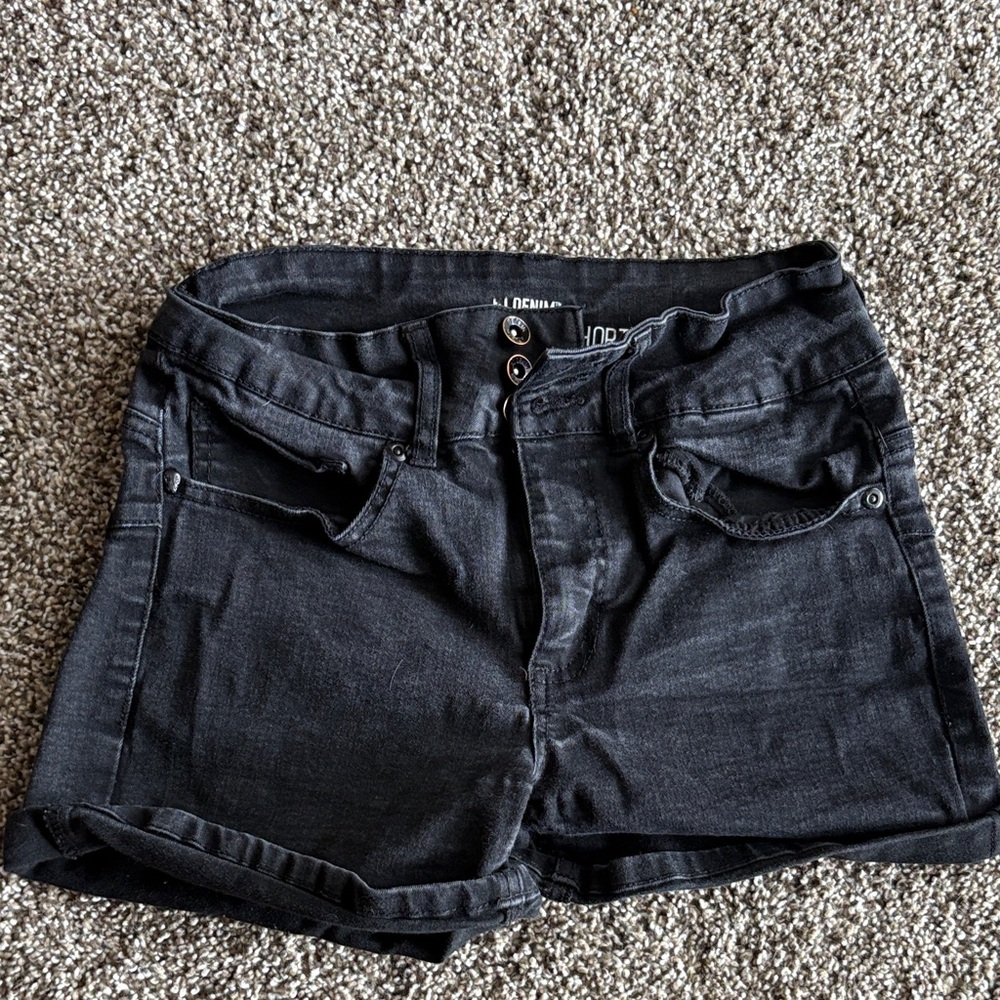 Women's Black Denim Shorts